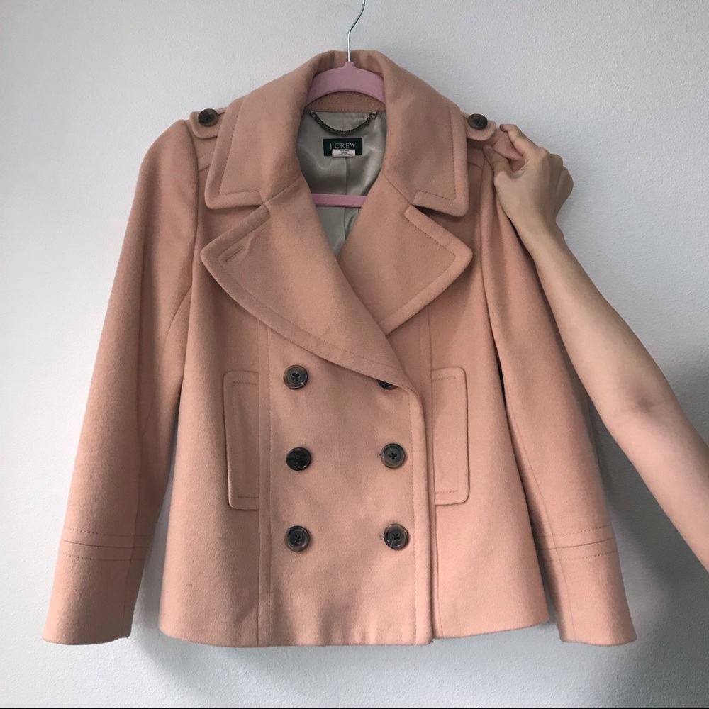J.Crew Harbor Peacoat Pink Petite 100% Wool